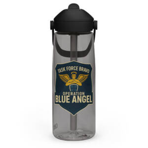 Operation Blue Angel Flip straw water bottle