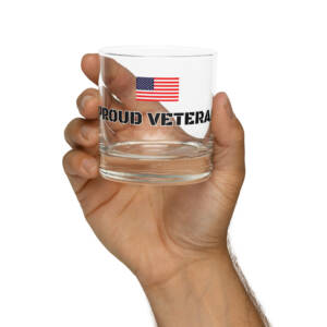 Proud Veteran Rocks glass