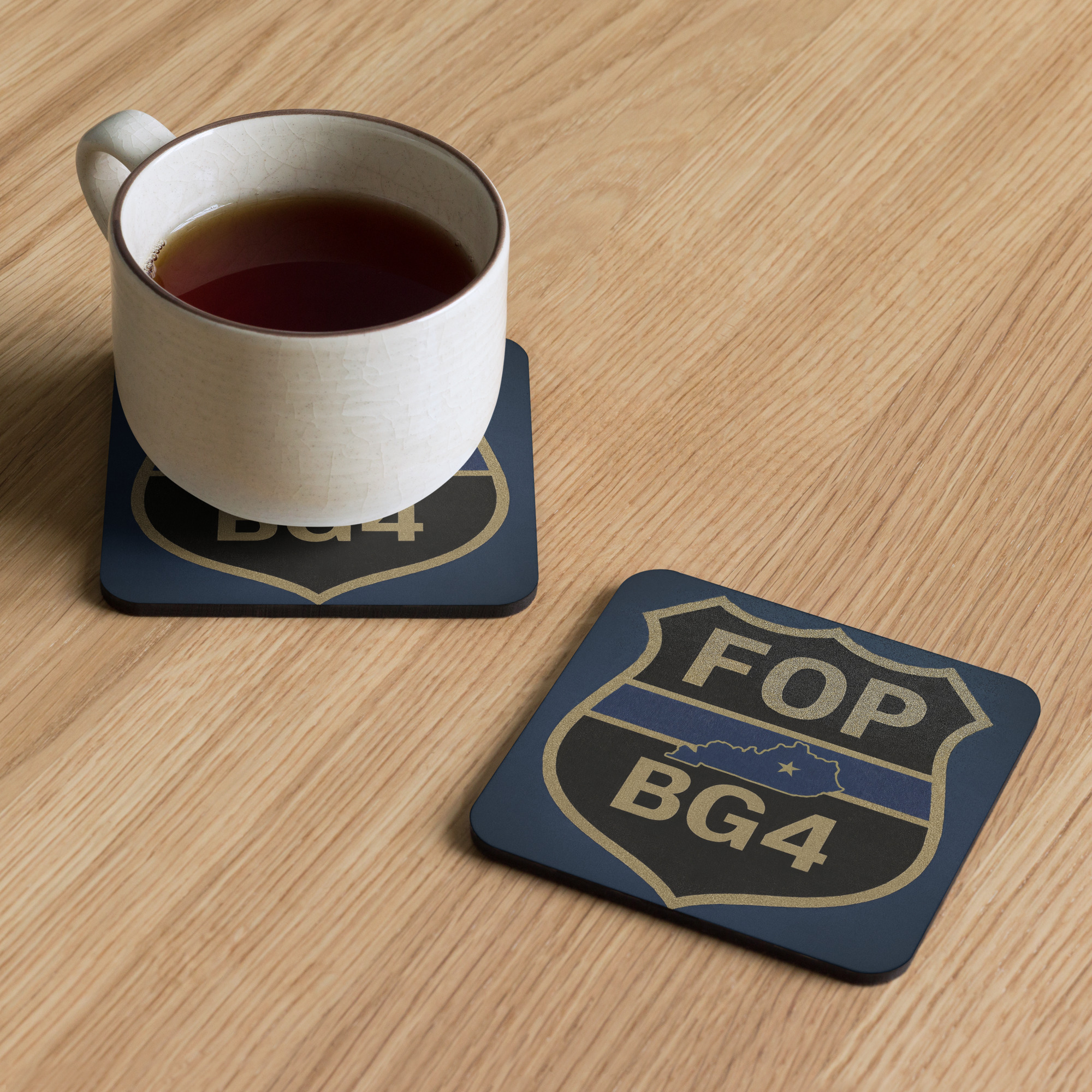 Lodge 4 Cork-back coaster