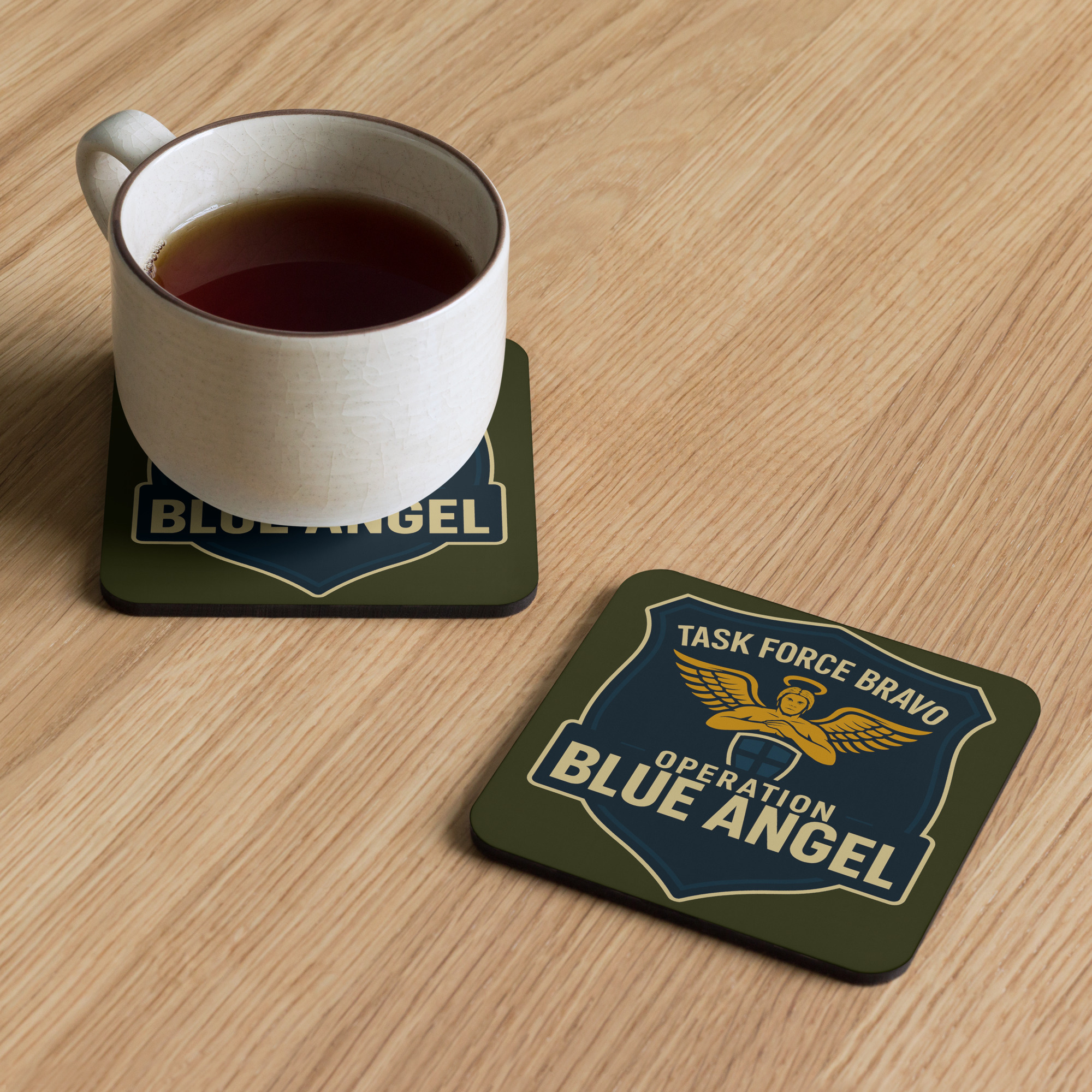 Operation Blue Angel Cork-back coaster